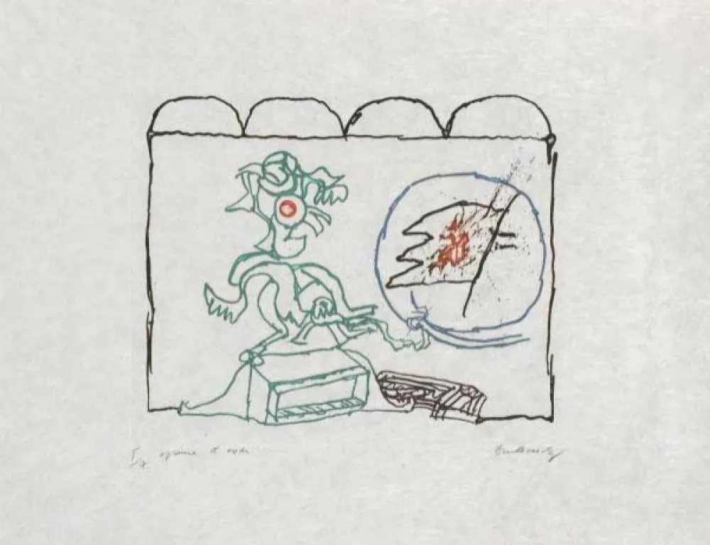 Etching Alechinsky - Composition