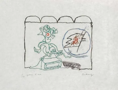 Etching Alechinsky - Composition