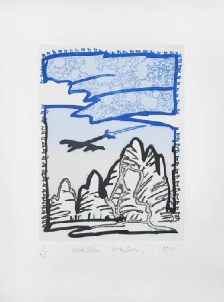 Etching Alechinsky - Cordillière