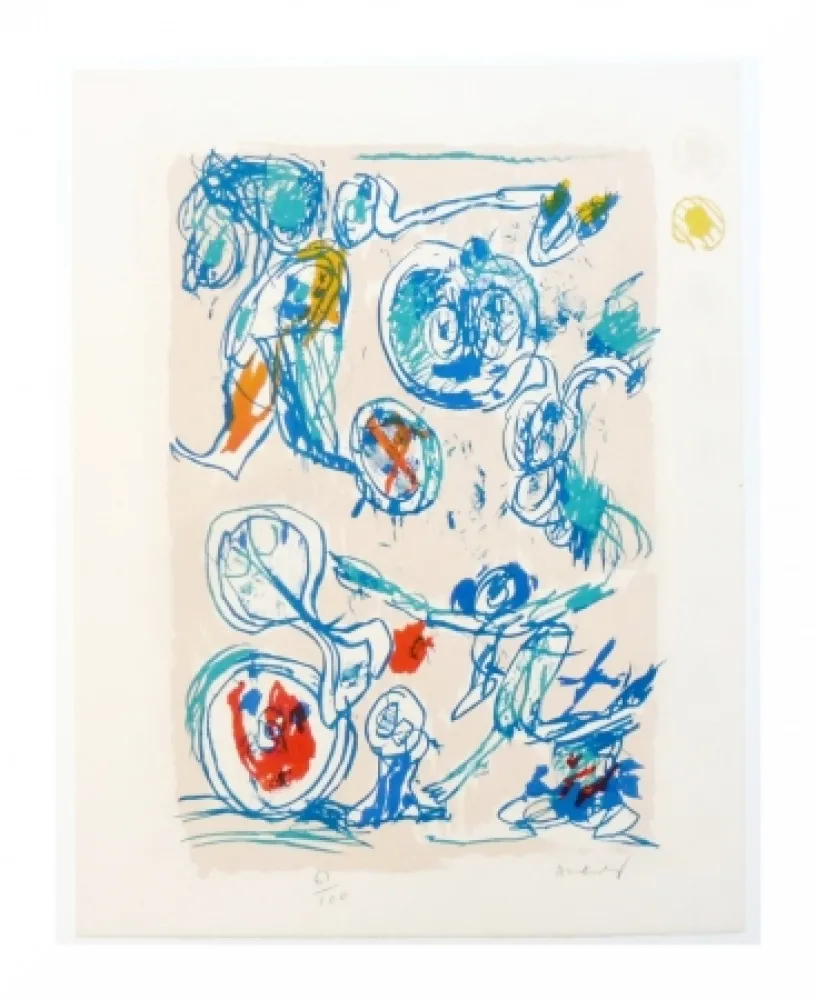 Lithograph Alechinsky - Crayon sur coquille - Ordre dispersé