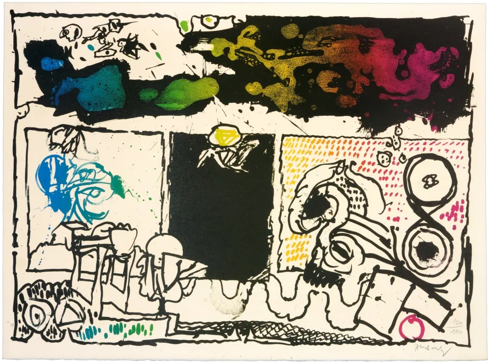 Lithograph Alechinsky - Découverte de l'acide (acte I)