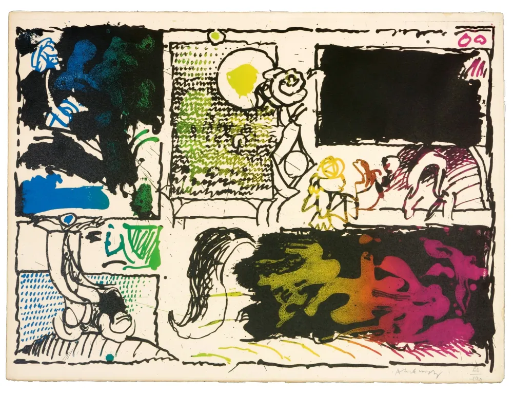 Lithograph Alechinsky - Découverte de l'acide (acte II)