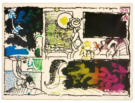 Lithograph Alechinsky - Découverte de l'acide (acte II)