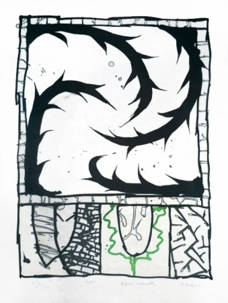 Etching Alechinsky - Défense naturelle
