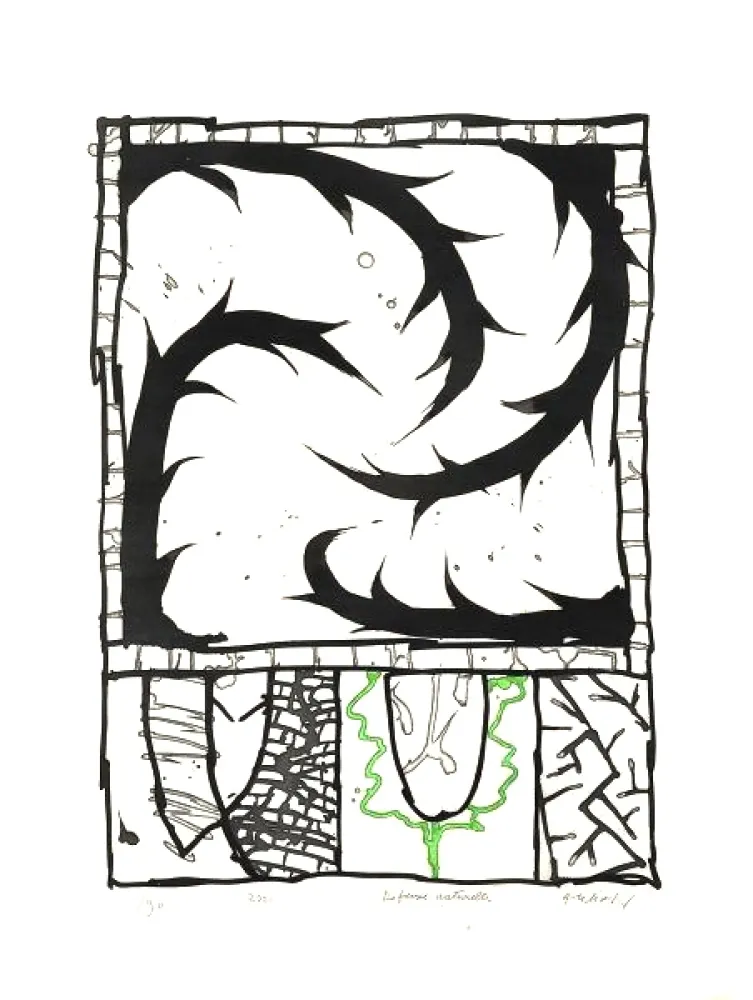 Etching Alechinsky - Défense naturelle