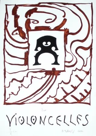 Lithograph Alechinsky - Des Violoncelles 