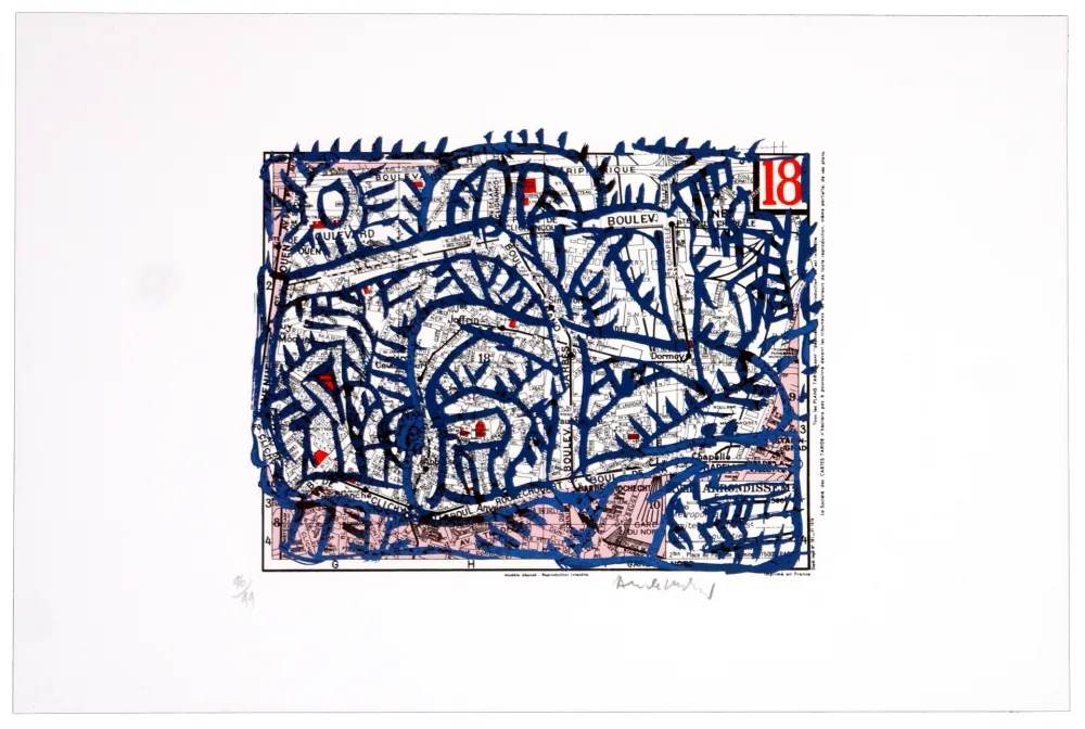 Lithograph Alechinsky - Dix-huitème arrondissement (Paris)