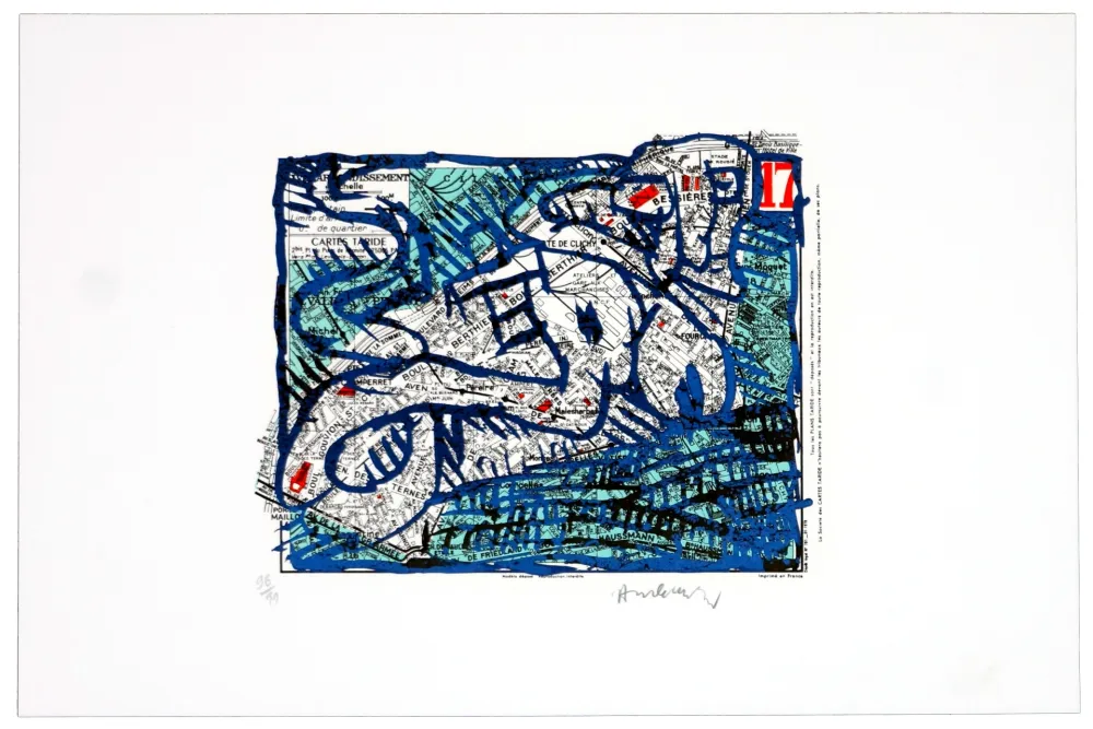 Lithograph Alechinsky -  Dix-septième arrondissement (Paris)