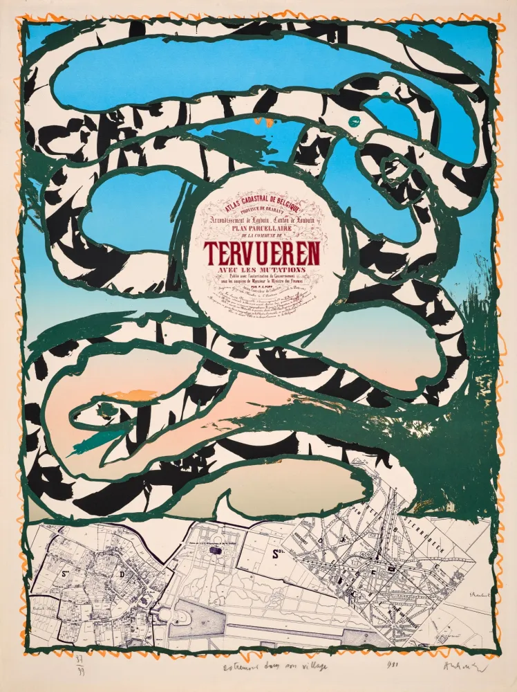 Lithograph Alechinsky - Dotremont dans son village