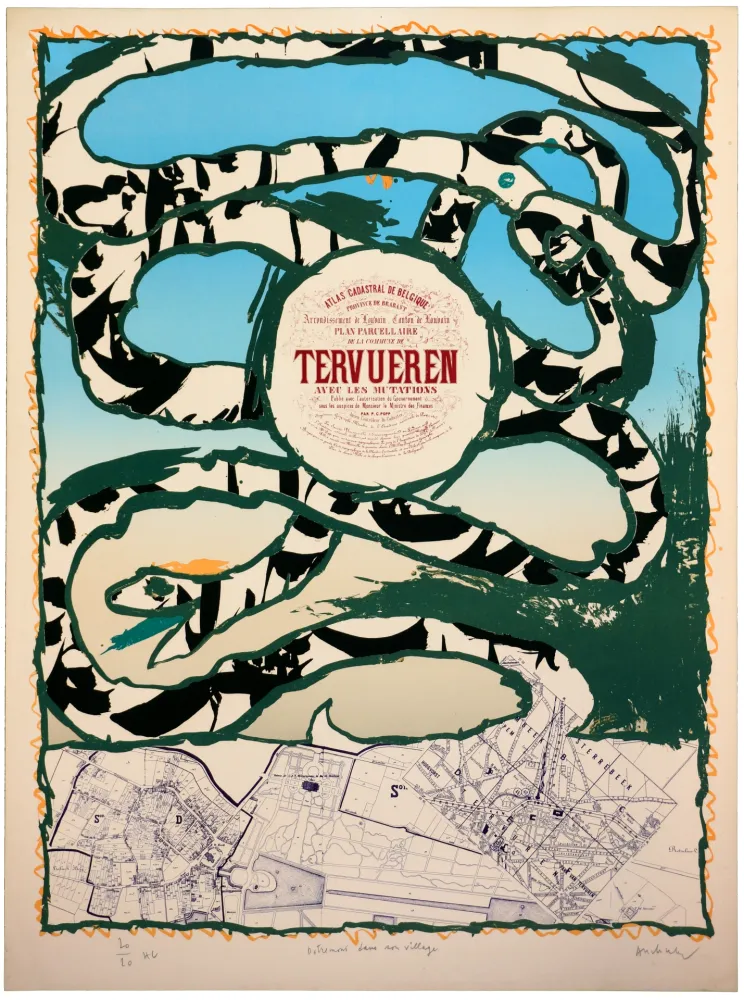 Lithograph Alechinsky - Dotremont dans son village