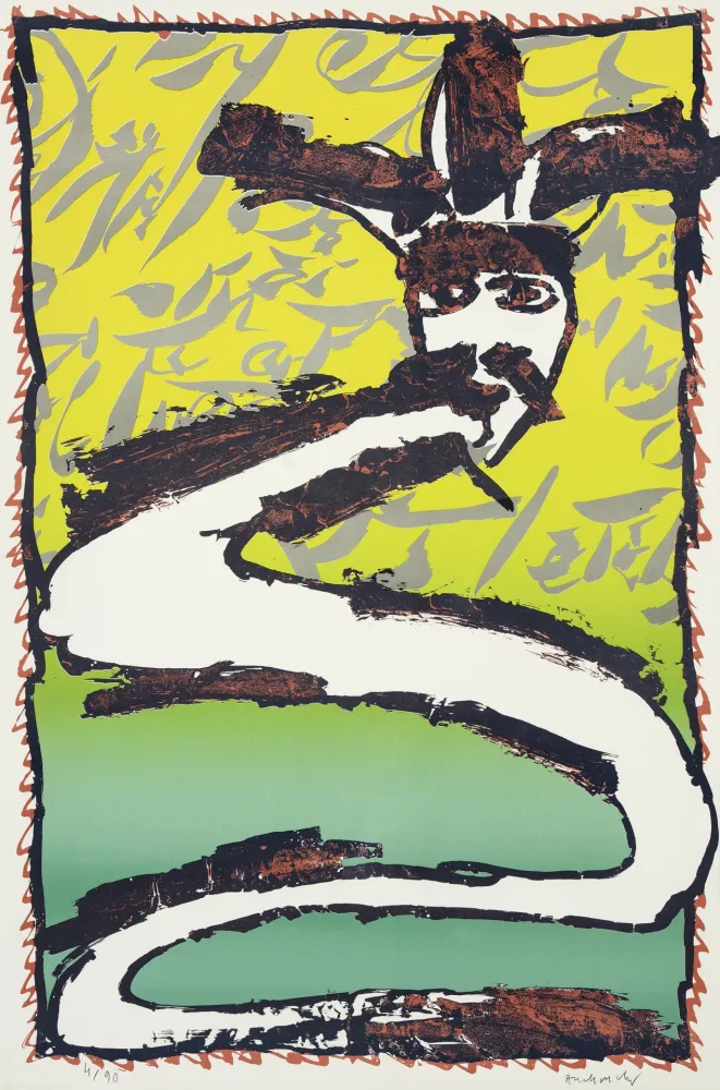 Lithograph Alechinsky - Dotremont peintre de l'écriture