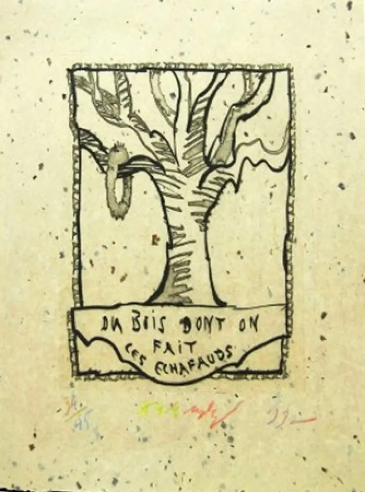 Etching Alechinsky - Du bois dont on fait les echafauds