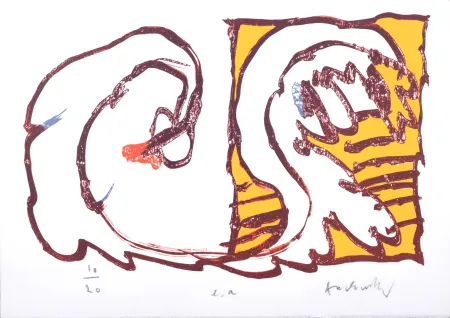 Lithograph Alechinsky - Eclairage au gaz, 1981 - Hand-signed