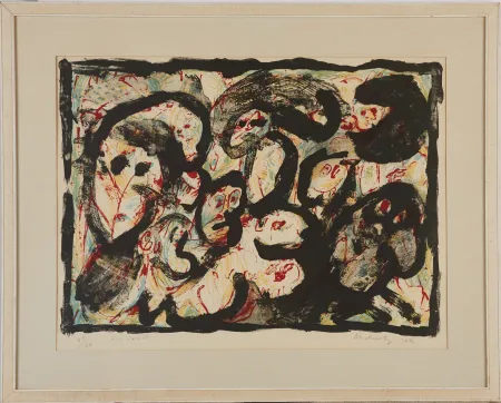 Lithograph Alechinsky - En société