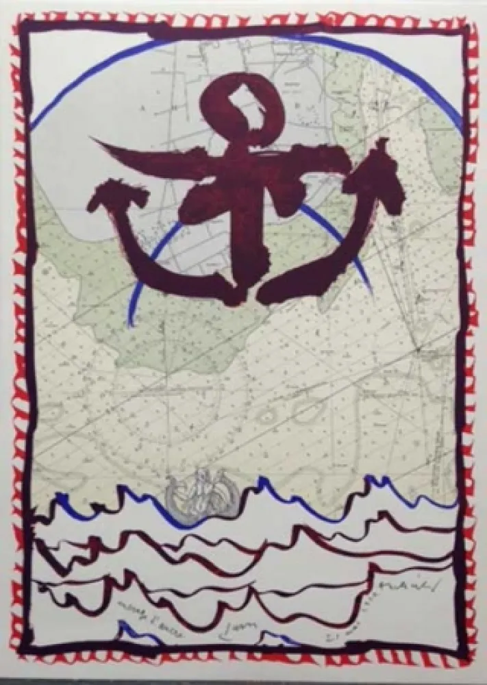 Lithograph Alechinsky - Encrage d'ancre