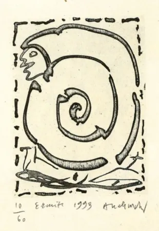 Engraving Alechinsky - Ermite