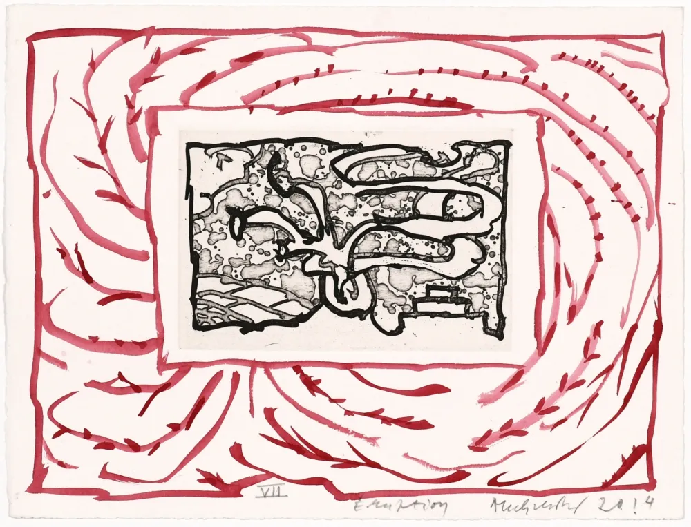 Etching Alechinsky - Éruption