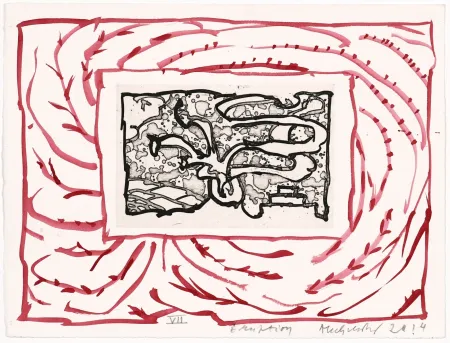 Etching Alechinsky - Éruption
