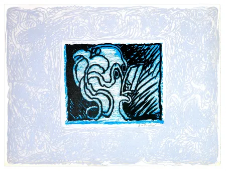 Linocut Alechinsky - Espionne