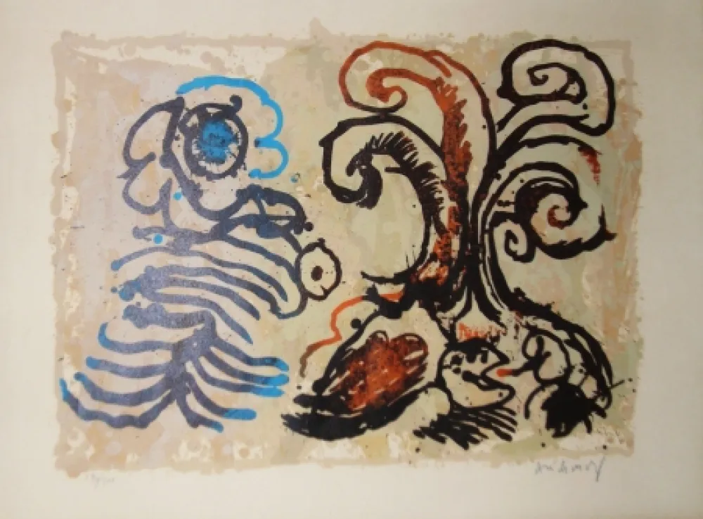 Lithograph Alechinsky - Feuillage