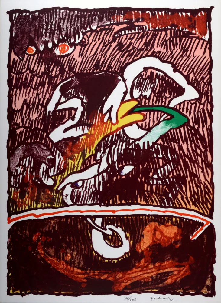 Lithograph Alechinsky - Flying Object, 1977 - Hand-signed