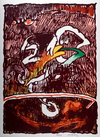 Lithograph Alechinsky - Flying Object, 1977 - Hand-signed