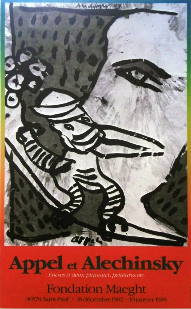 Poster Alechinsky - '' Fondation MAEGHT '' - Avec Karel APPEL