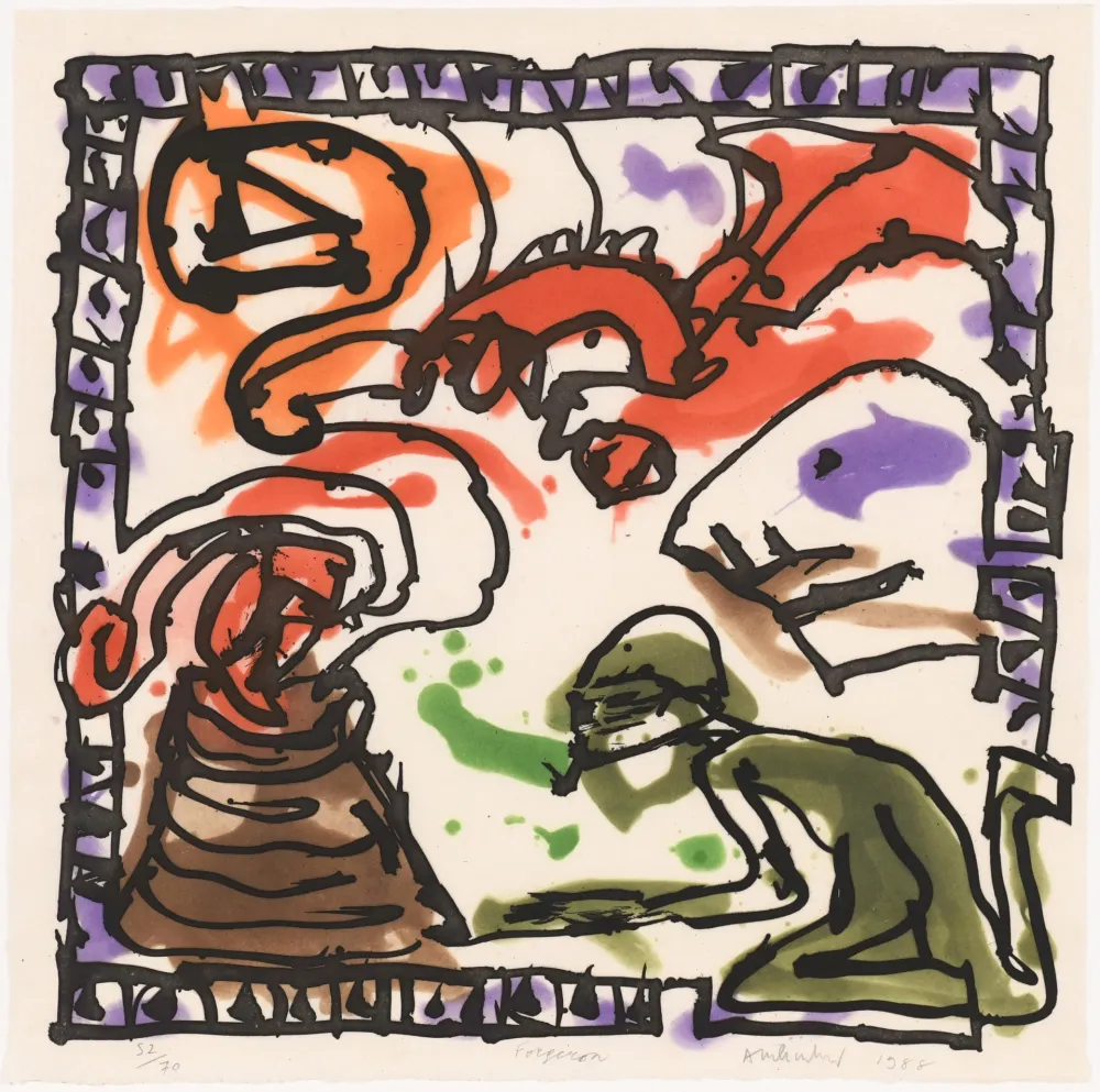 Etching And Aquatint Alechinsky - Forgeron