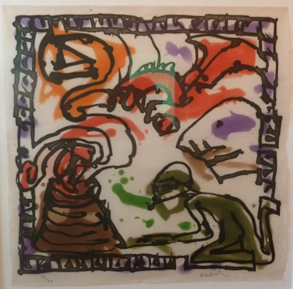 Aquatint Alechinsky -  Forgeron