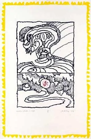 Etching Alechinsky - Frontière naturelle