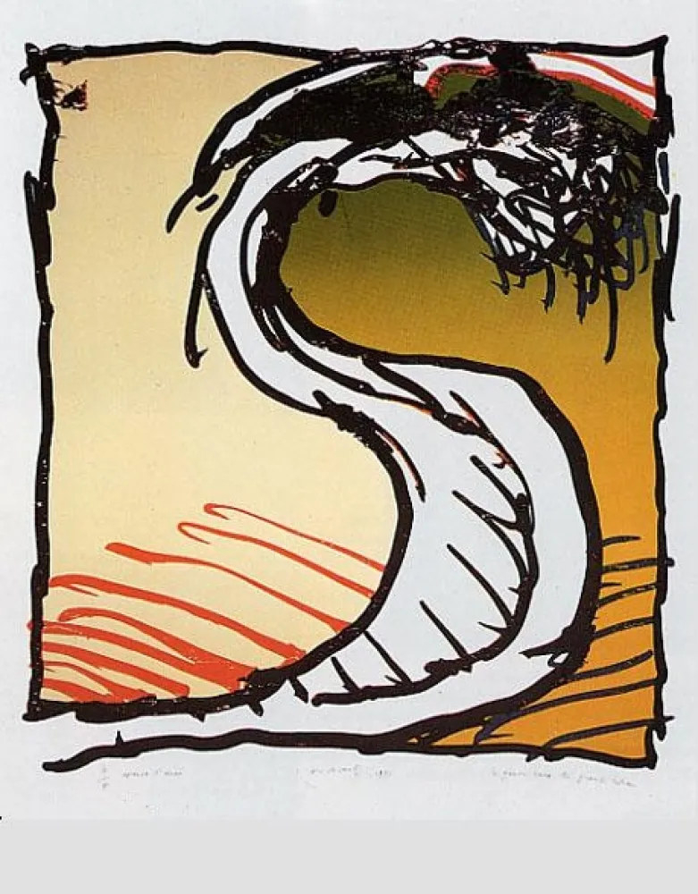 Lithograph Alechinsky - Genou dans la grande r.