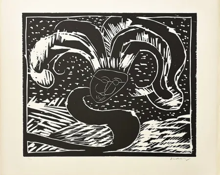 Woodcut Alechinsky - Gille - Au fil du bois