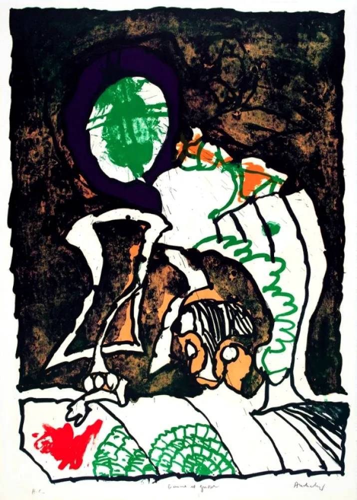 Lithograph Alechinsky - Gnome et Gnose 3