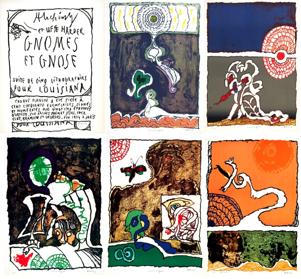 Lithograph Alechinsky - Gnome et Gnose (complete portofolio)