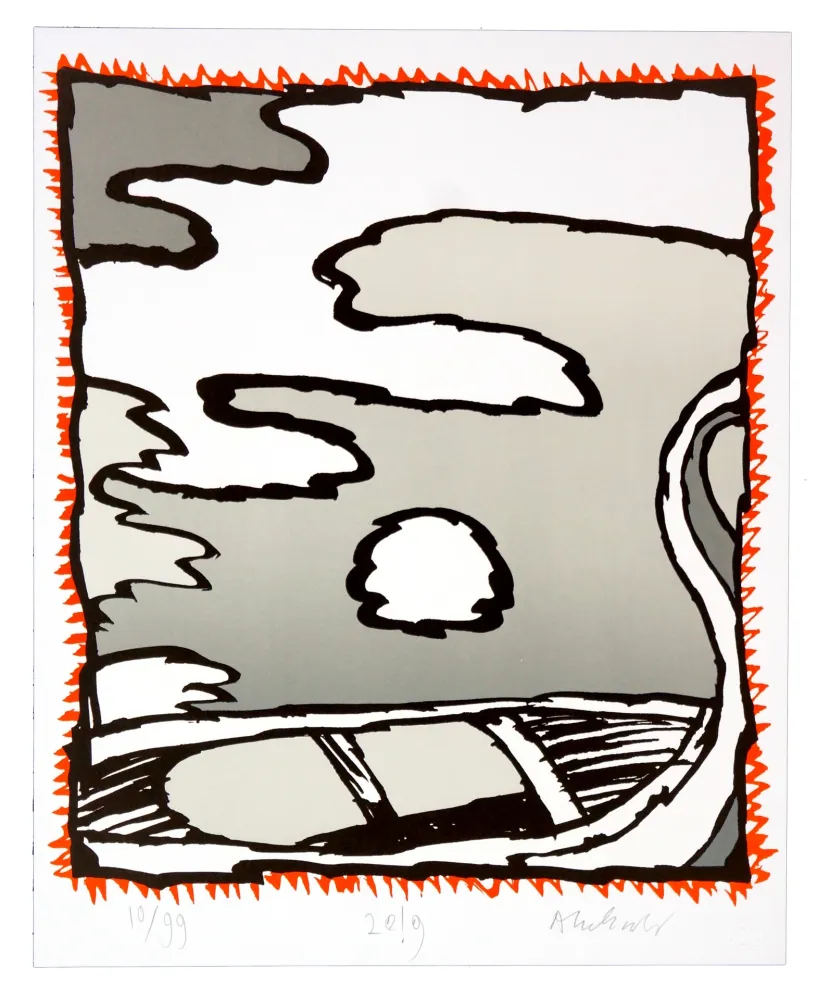 Lithograph Alechinsky - Griserie à minuit I