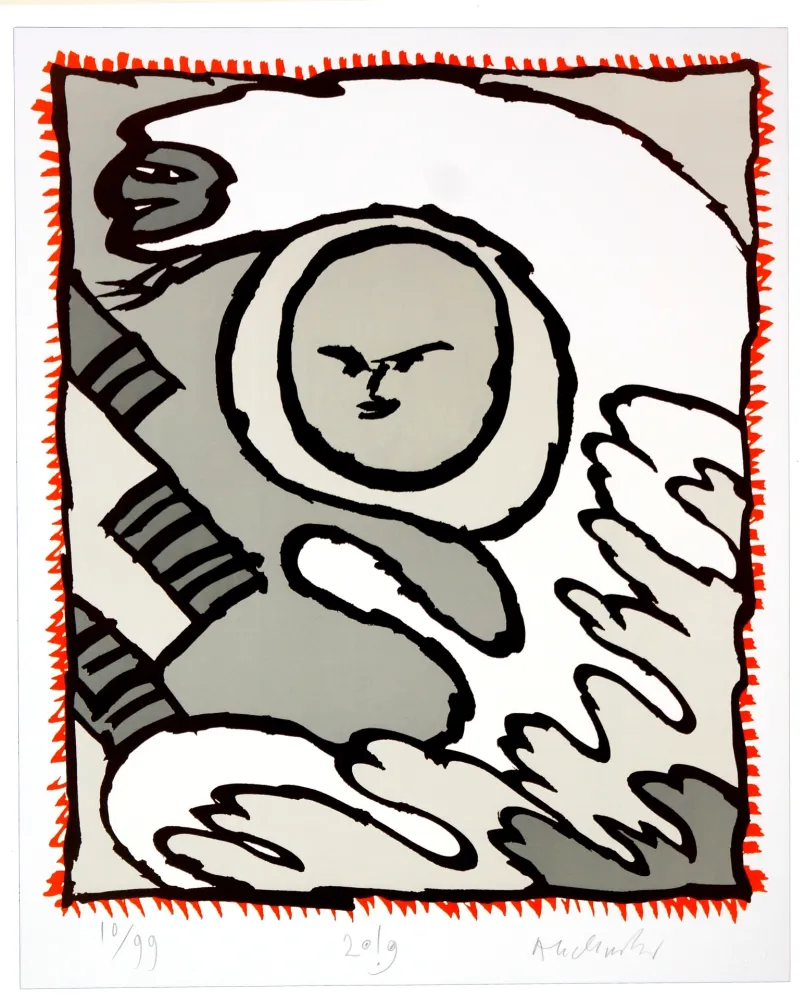 Lithograph Alechinsky - Griserie à minuit V