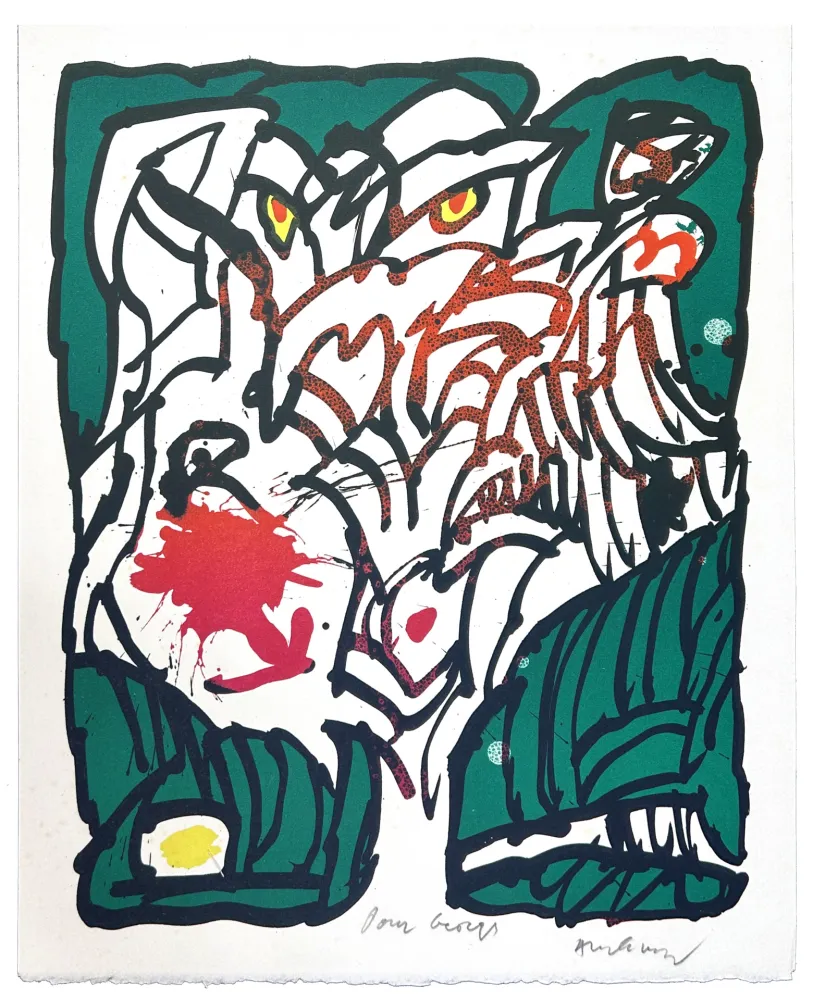 Lithograph Alechinsky - Hommage à Giorgio Soavi