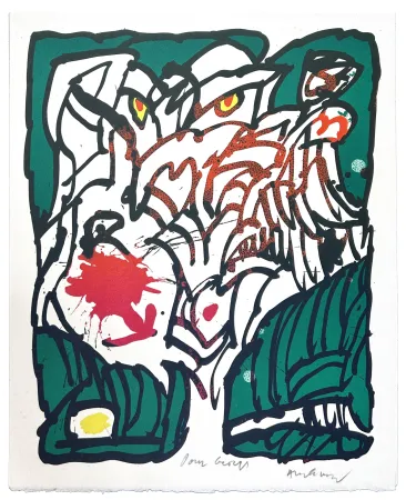 Lithograph Alechinsky - Hommage à Giorgio Soavi