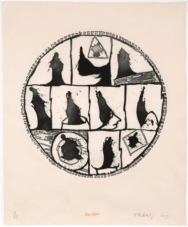 Engraving Alechinsky - Houppes