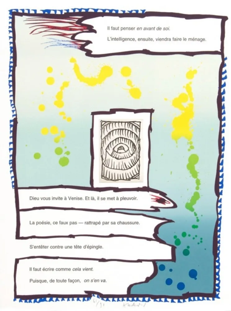 Lithograph Alechinsky - IL FAUT PENSER