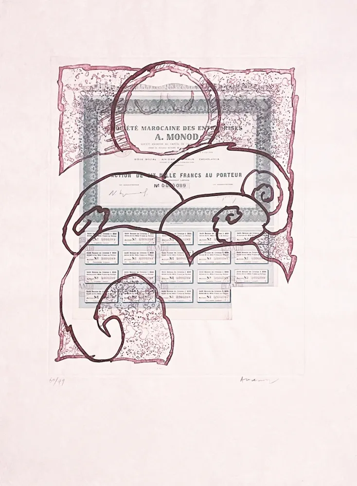 Engraving Alechinsky - Krach