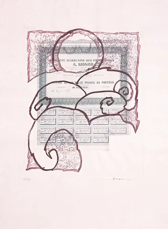 Engraving Alechinsky - Krach