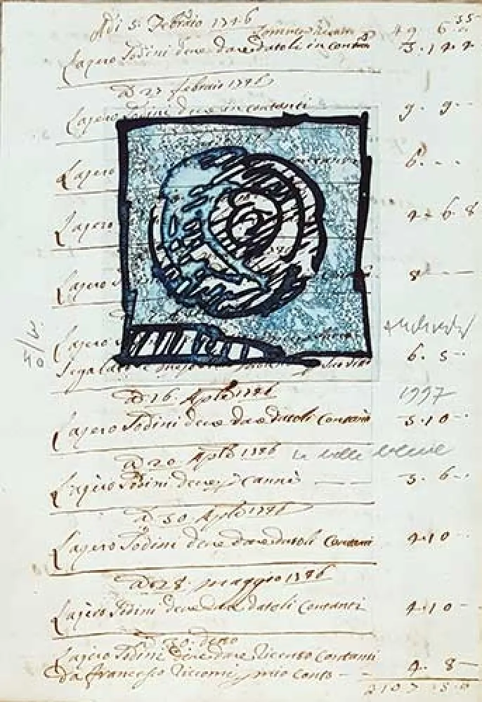 Etching Alechinsky - La belle bleue