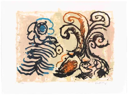 Lithograph Alechinsky - La fleur de l’âge