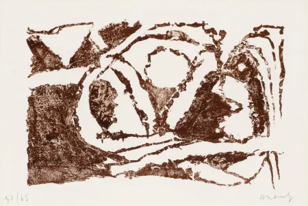 Lithograph Alechinsky - La reine des murs VII: Je doute que ce soit du langage