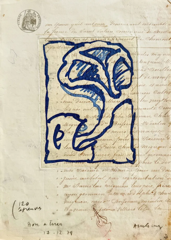 Engraving Alechinsky - La vie comme elle tourne, bleu