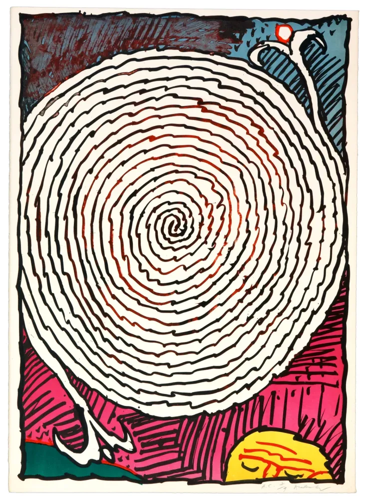 Lithograph Alechinsky - Labyrinthes d’Apparat V