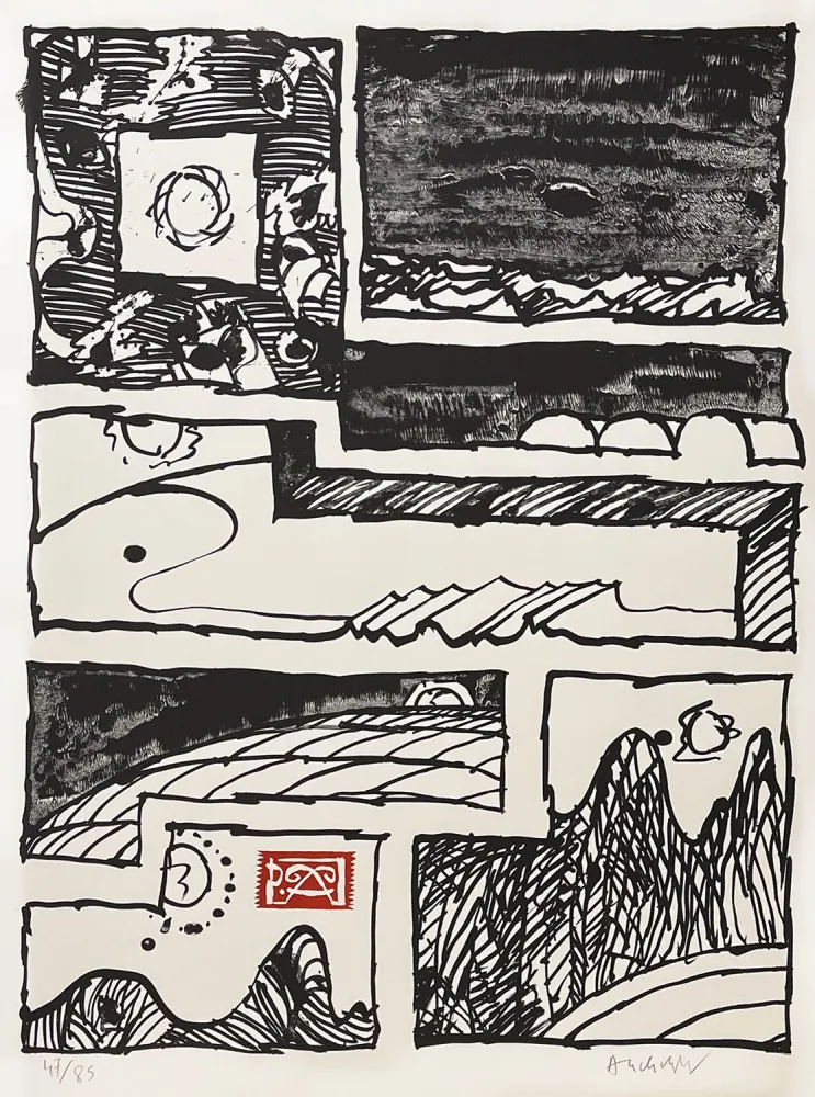 Lithograph Alechinsky - Le cachet faisant foi