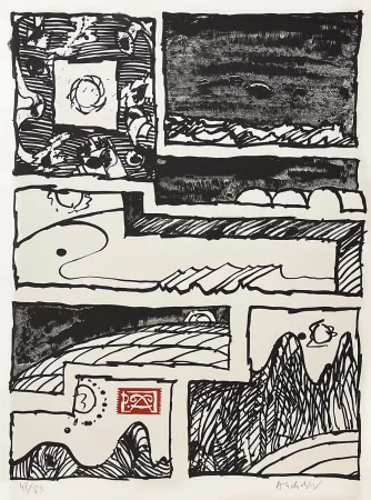 Lithograph Alechinsky - Le cachet faisant foi