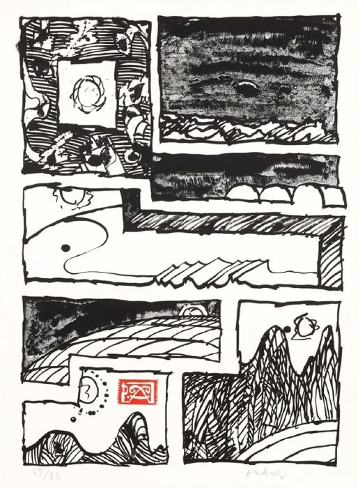 Lithograph Alechinsky - Le cachet faisant foi